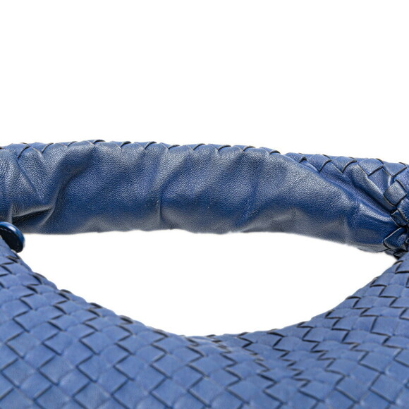 Bottega Veneta Intrecciato Shoulder Bag Blue Leather - Picture 6 of 8